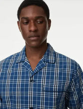 Mens Pure Cotton Checked Pyjama Set  Adomoo